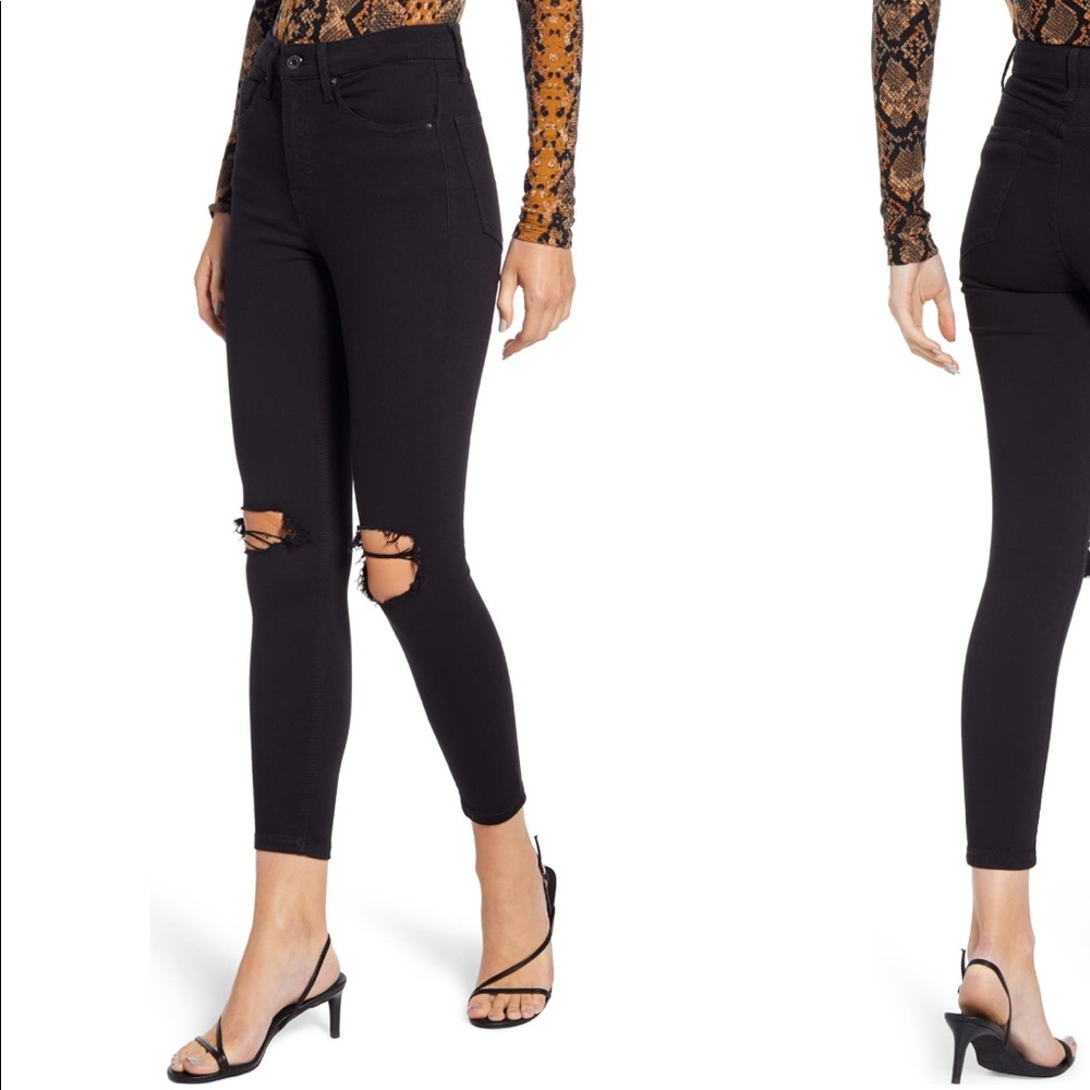 TOPSHOP Jamie high waisted black skinny jeans